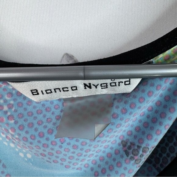 Peter nyguard blouse swirls luxury multicolor  Abstract Women's Top - Picture 8 of 11